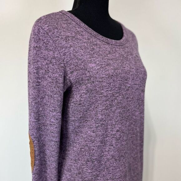 Vanilla Bay Elbow Patch Long Sleeve Lightweight Sweater Sz Small Women’s Purple - Picture 1 of 7